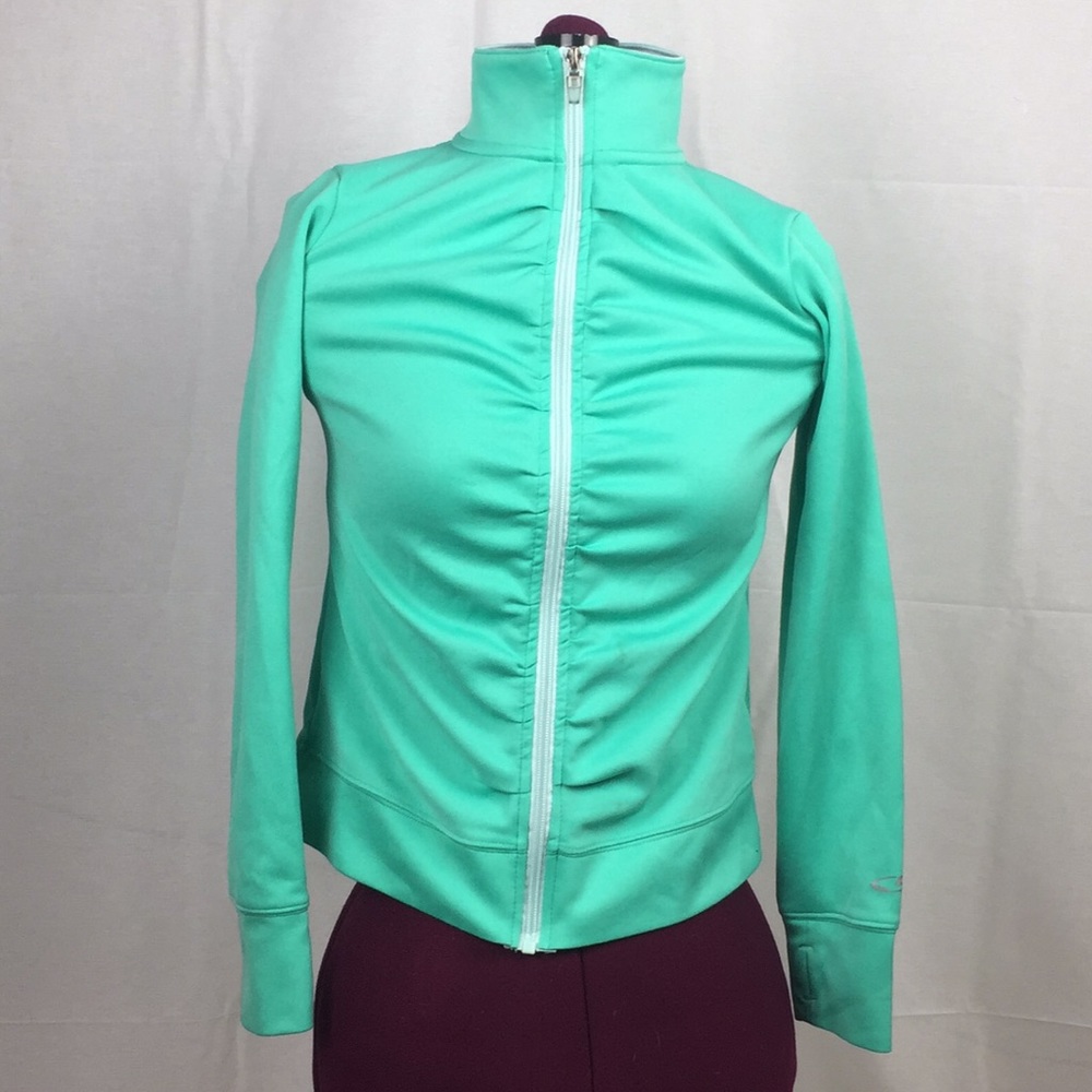 Green Zip Up Sports Sweater